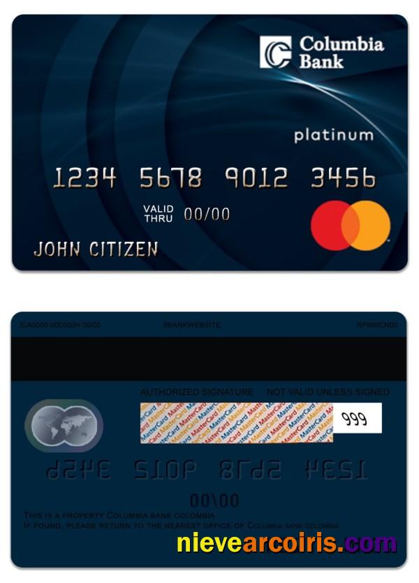 Colombia Columbia Bank Mastercard Platinum